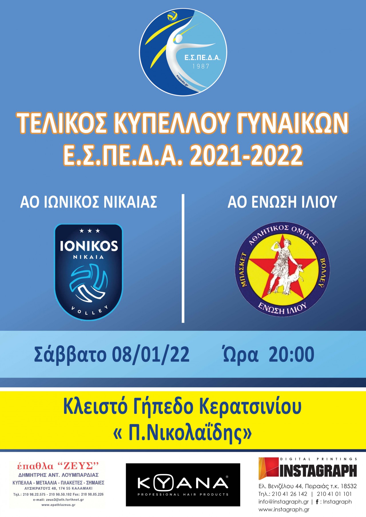 ΤΕΛΙΚΟΣ ΚΥΠΕΛΛΟΥ ΓΥΝΑΙΚΩΝ ΕΣΠΕΔΑ 2021-22